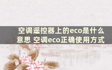 空调遥控器上的eco是什么意思 空调eco正确使用方式